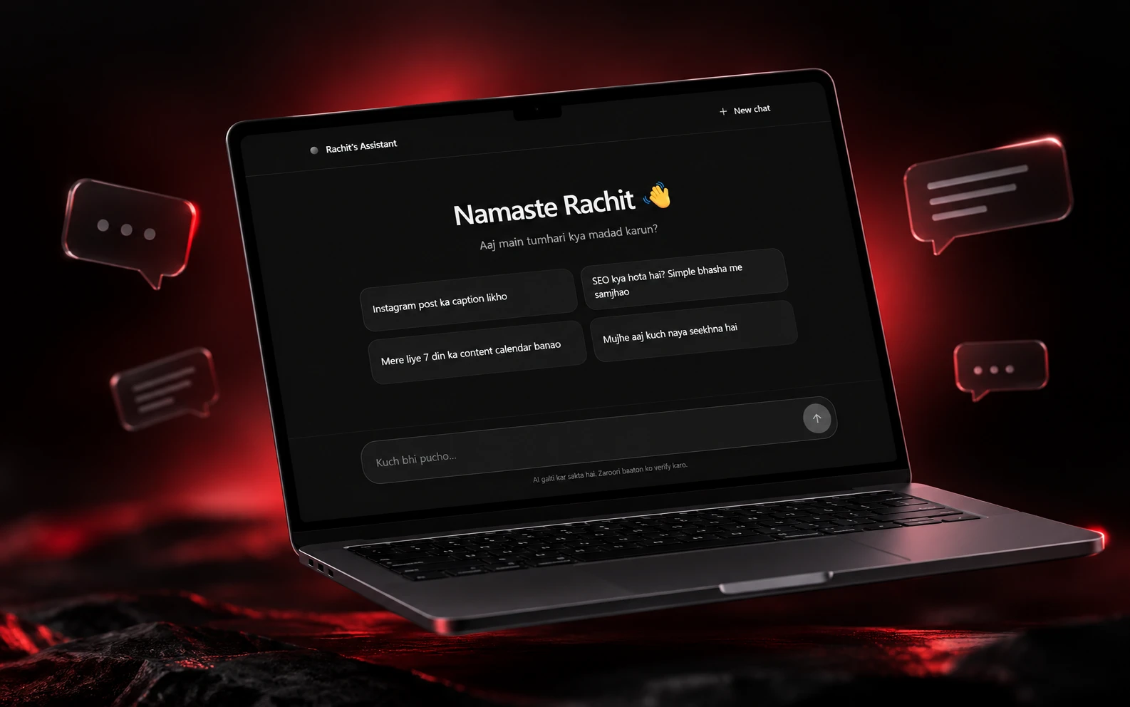 AI Assistant Chatbot project preview by Rachit Sharma