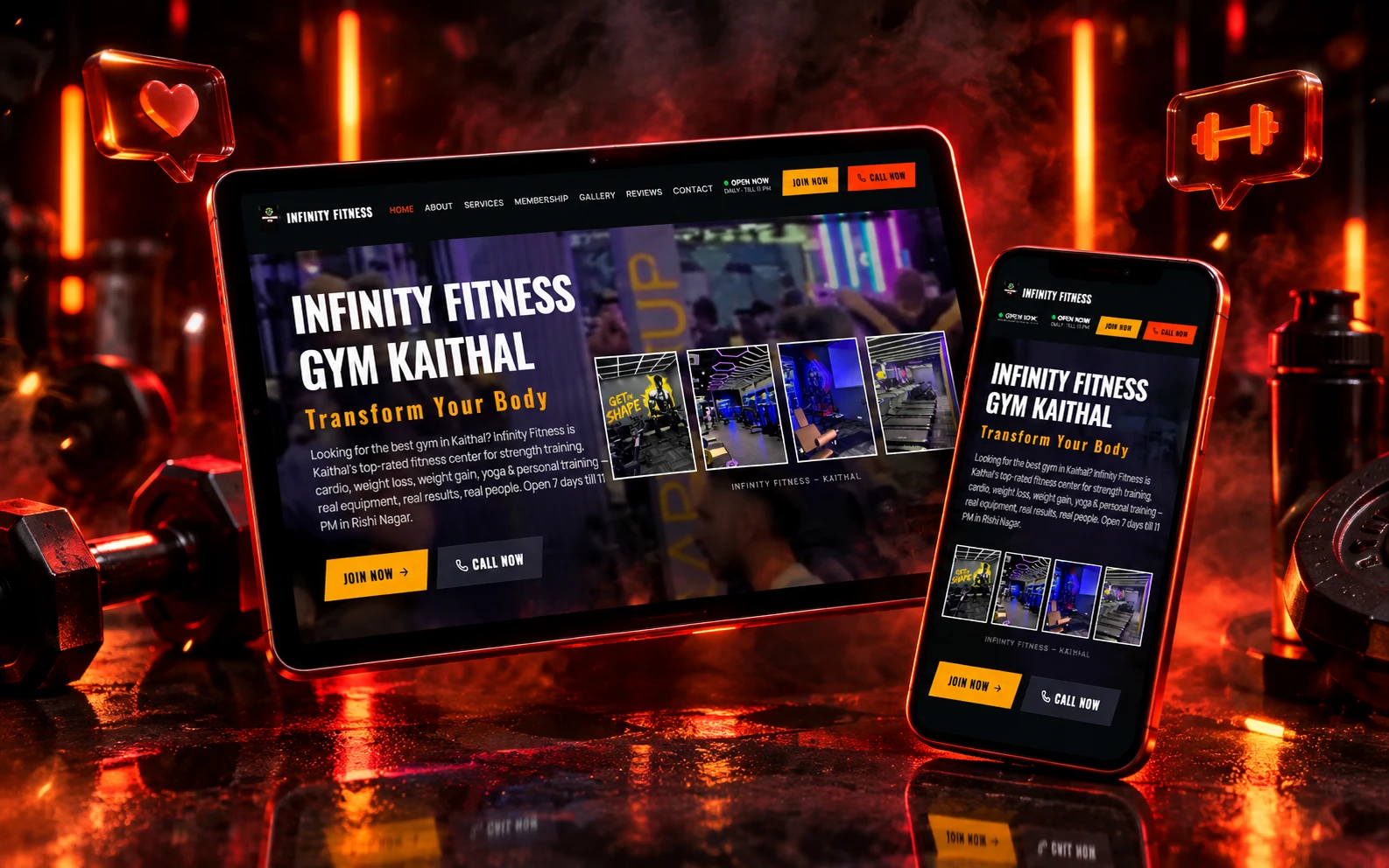 Fitness Website project preview by Rachit Sharma